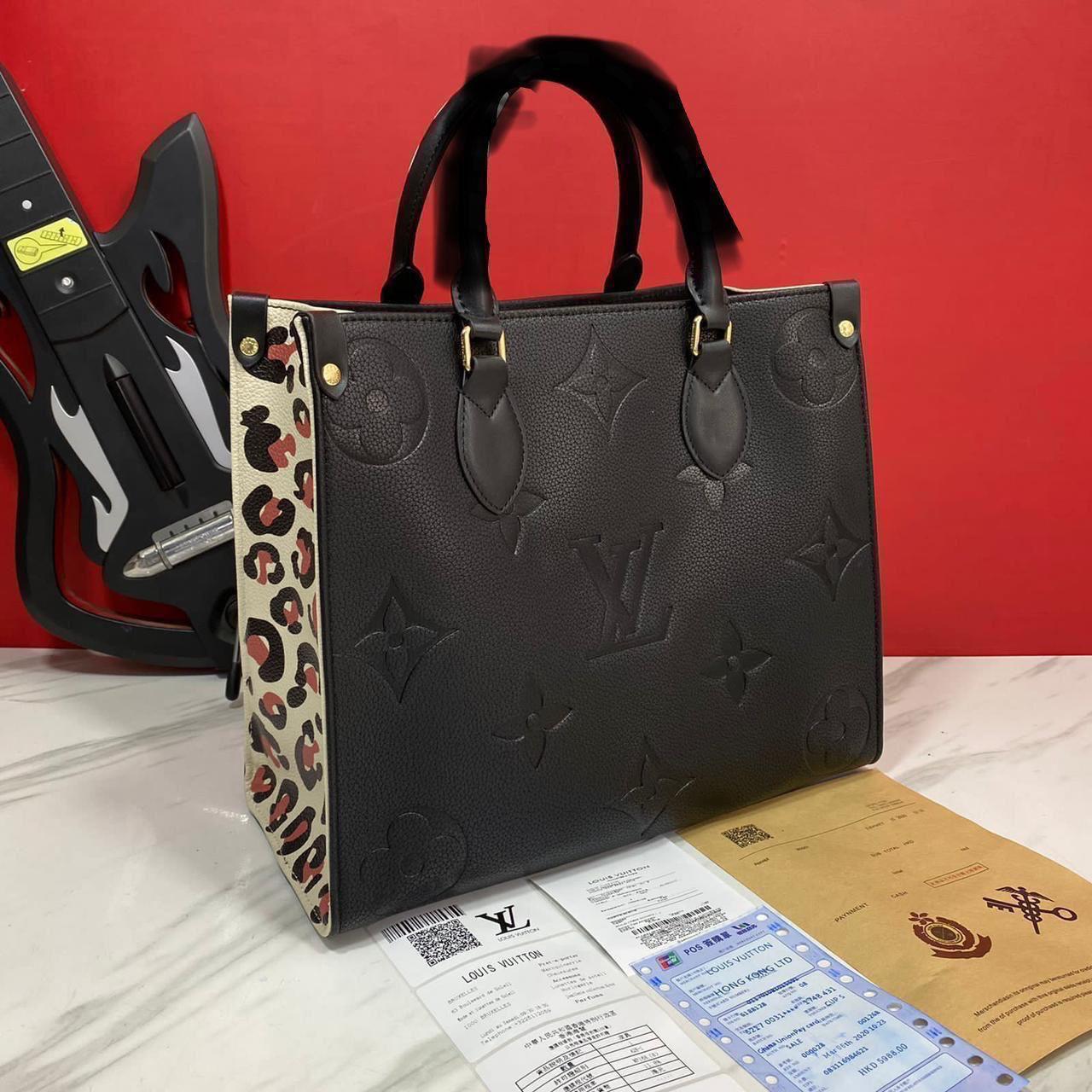 On-the-Prowl Luxury: Louis Vuitton Onthego Monogram MM Leopard Black - 12A Quality Mirror Copy